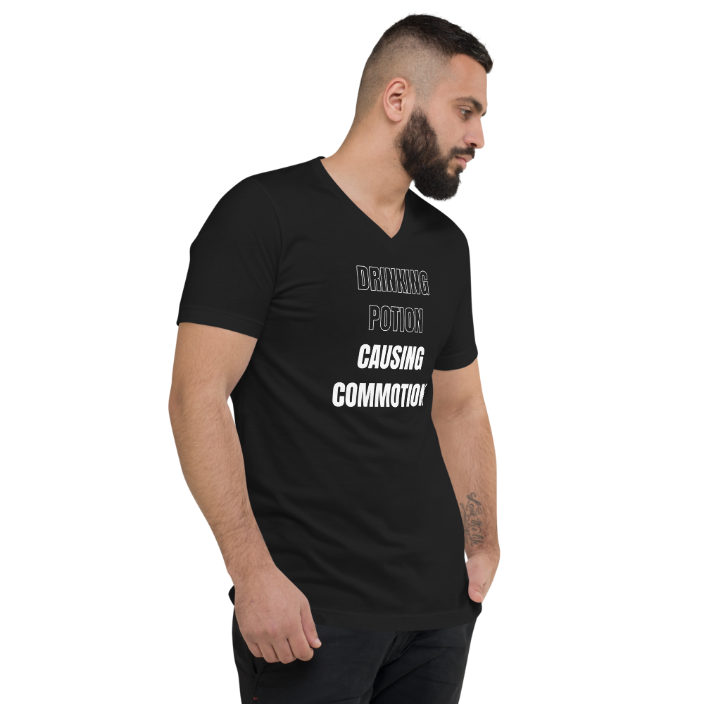 Men's Christmas Black T-Shirt  - Drinking Potion, Causing Commotion!