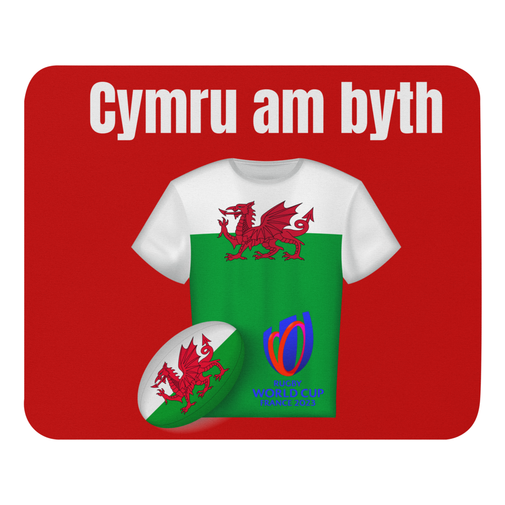 Wales Cymru Am Byth Rugby World Cup Mouse Mat - Show Your Welsh Pride!