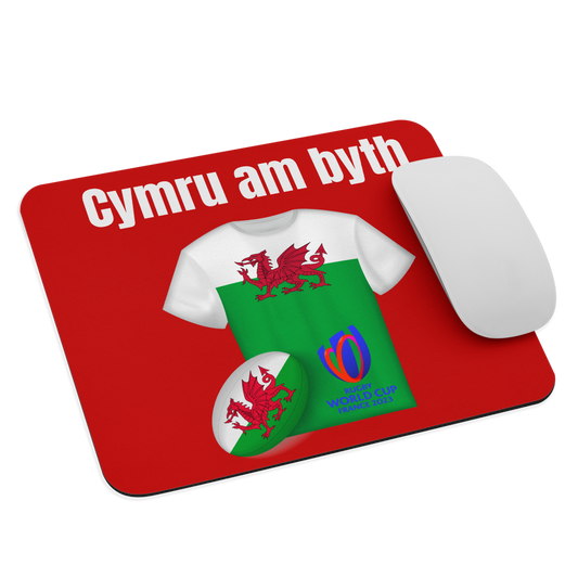 Wales Cymru Am Byth Rugby World Cup Mouse Mat - Show Your Welsh Pride!