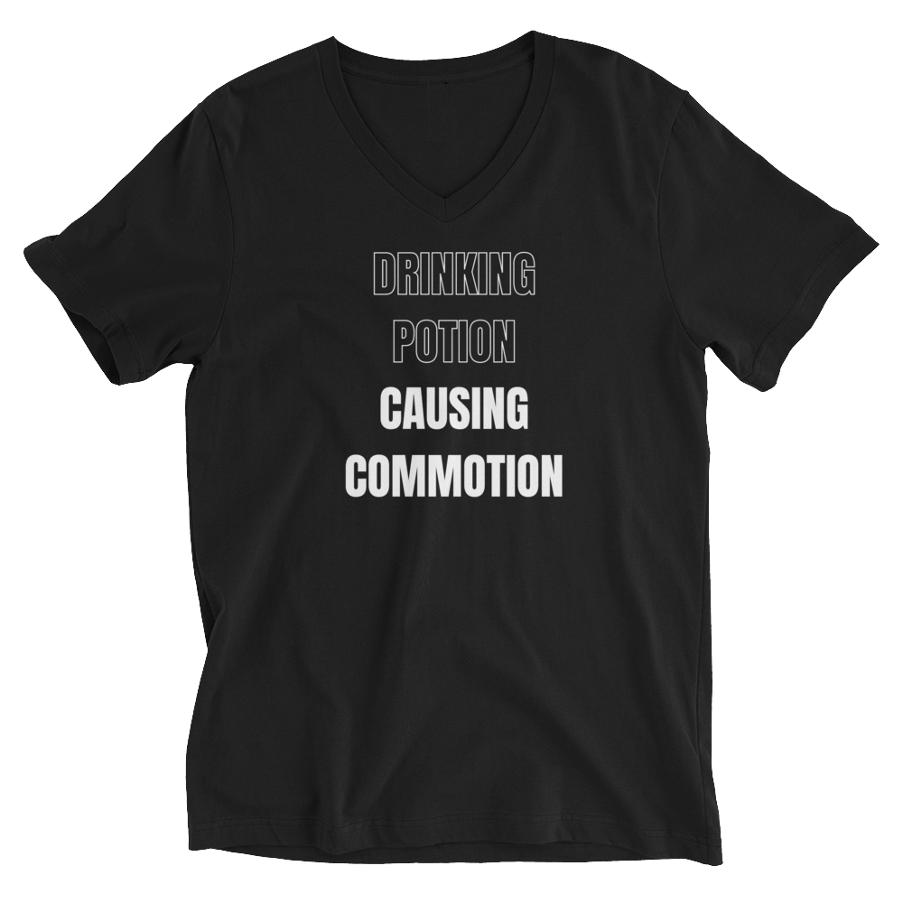 Men's Christmas Black T-Shirt  - Drinking Potion, Causing Commotion!