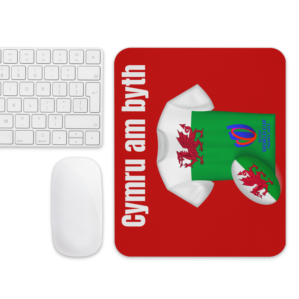 Wales Cymru Am Byth Rugby World Cup Mouse Mat - Show Your Welsh Pride!