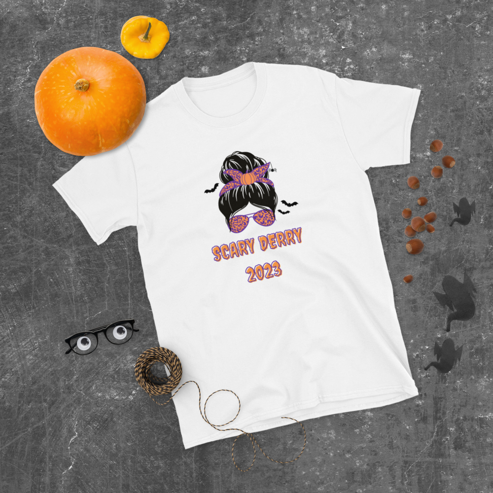 Women's Scary Derry 2023 Halloween T-shirt - Haunt in Style!  Description: