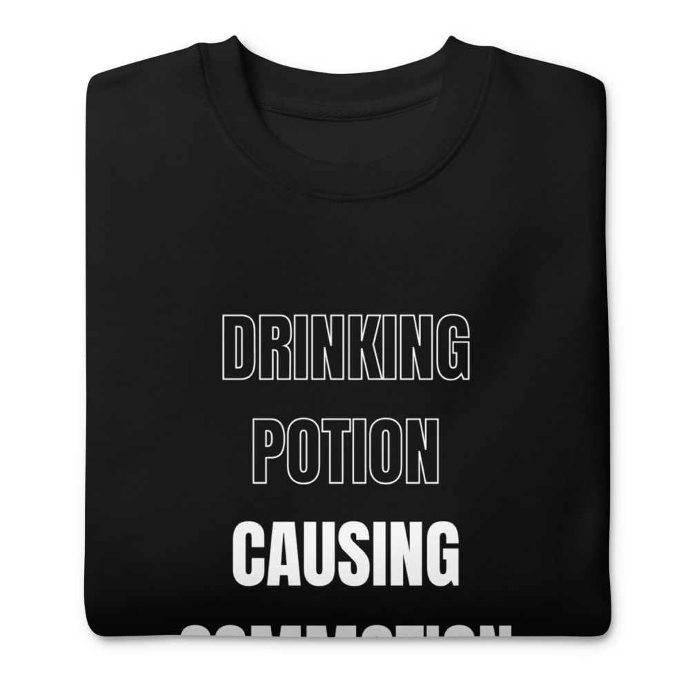 Funky Black Men's Christmas Jumper - Drinking Potion, Causing commotion!