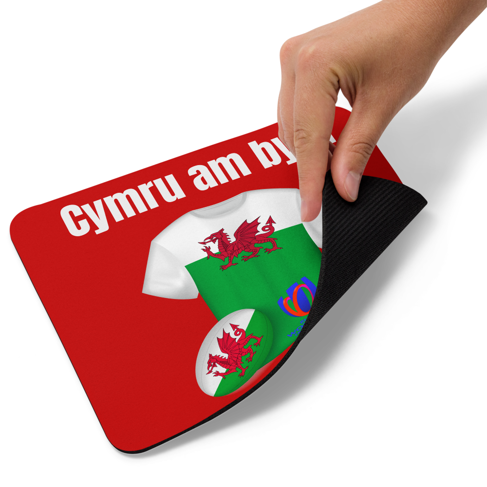 Wales Cymru Am Byth Rugby World Cup Mouse Mat - Show Your Welsh Pride!