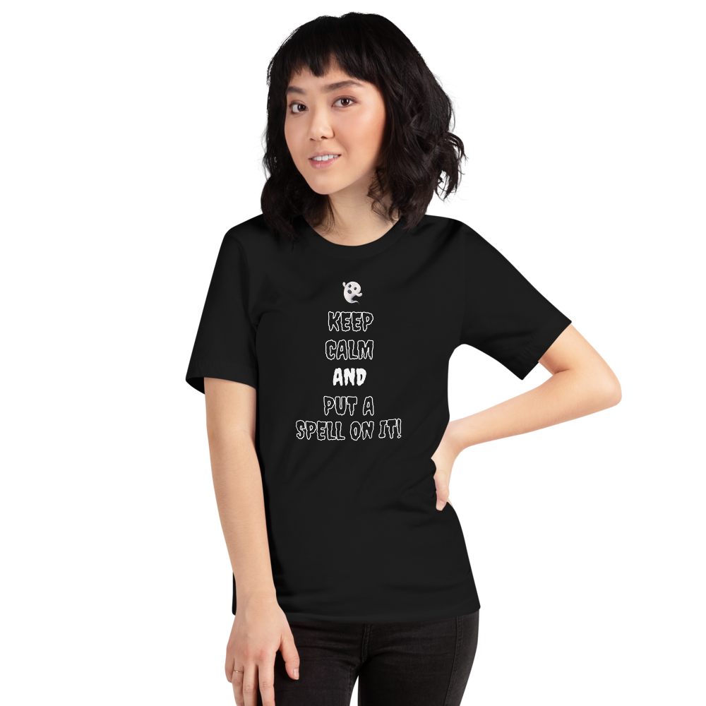 Keep Calm and Put a Spell on it!  Funky Women's Halloween T-shirt/Costume