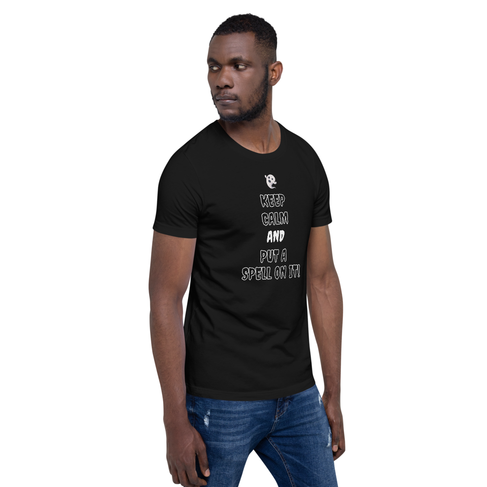 Keep Calm and Put a Spell on it!  Funky Men's Halloween T-shirt/Costume