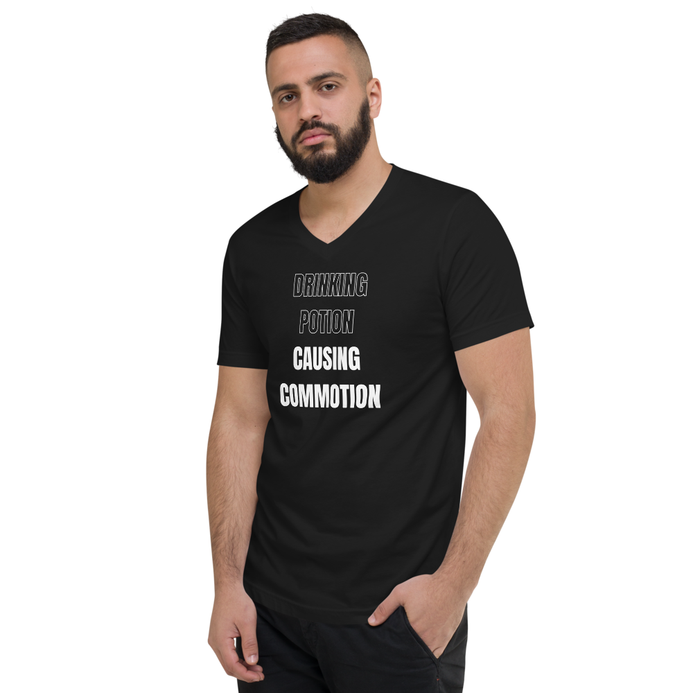 Men's Christmas Black T-Shirt  - Drinking Potion, Causing Commotion!