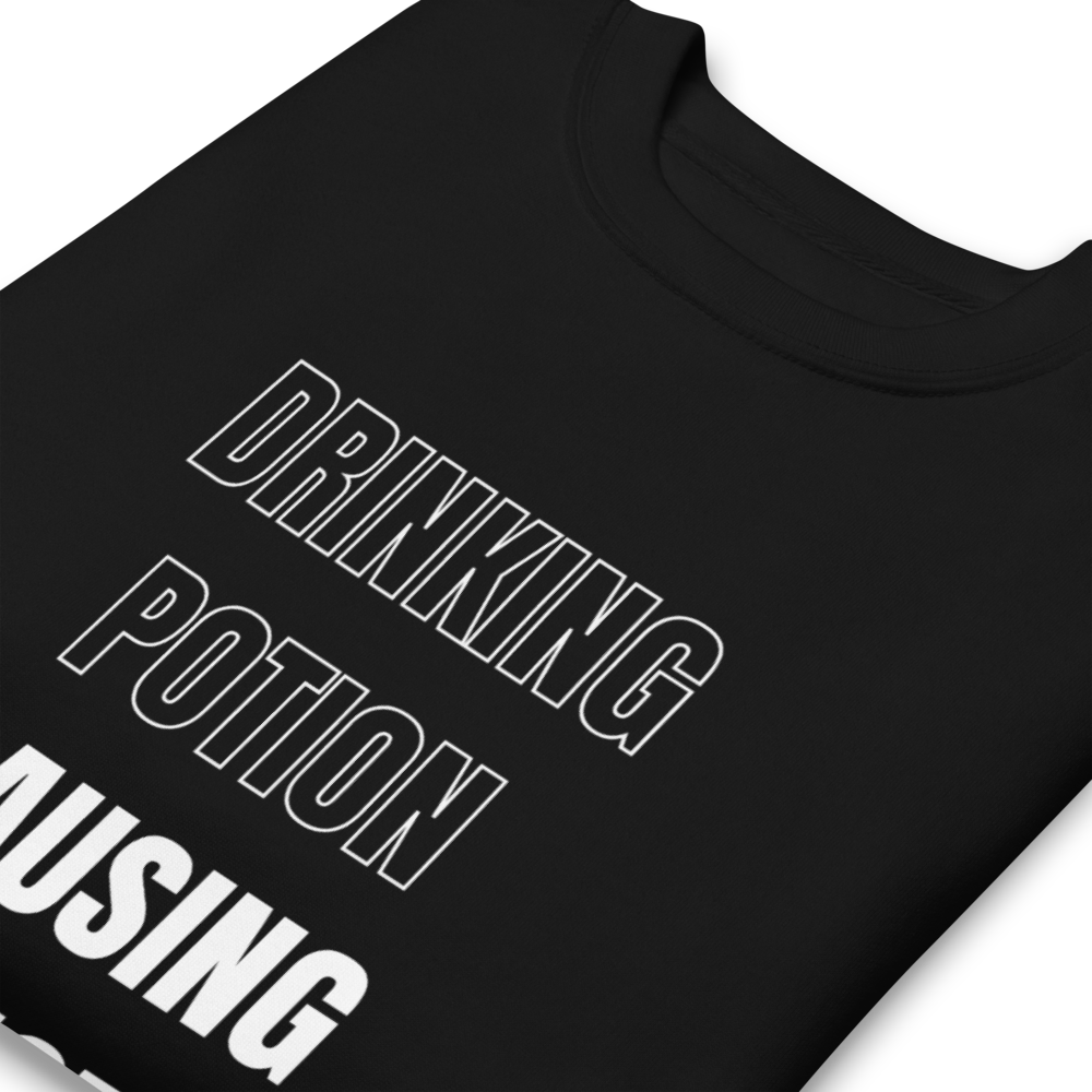 Funky Black Men's Christmas Jumper - Drinking Potion, Causing commotion!