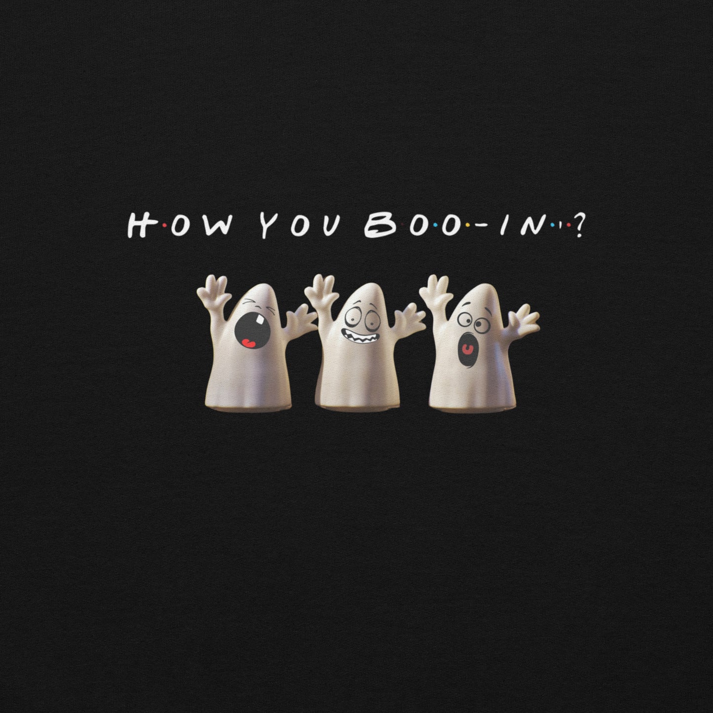 "How You Boo-in'?" Adult Halloween Hoodie - Friends TV Show Inspired Spooky Hoodie