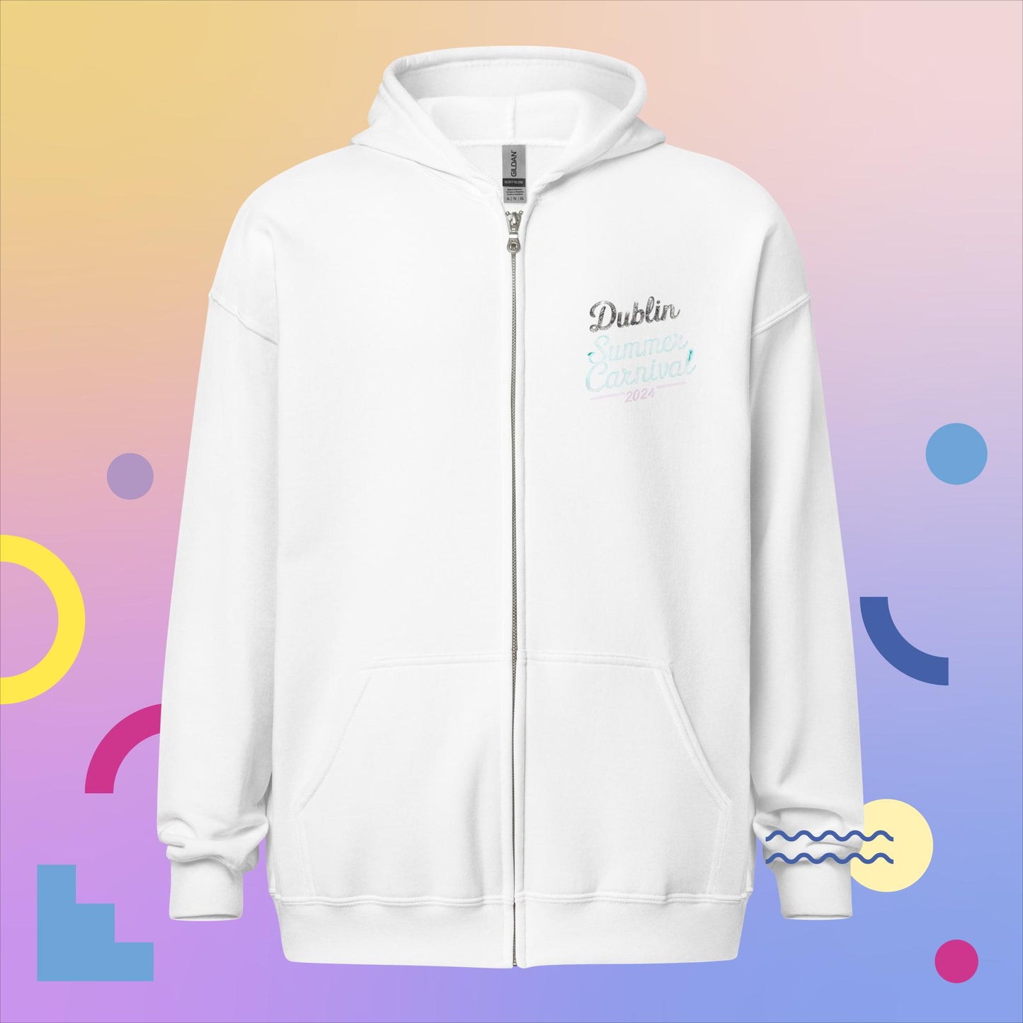 P!nk Summer Carnival 2024 Tour Hoodie with Rasie your Glass Back Print - Dublin Concert Zip-Up Hoodie